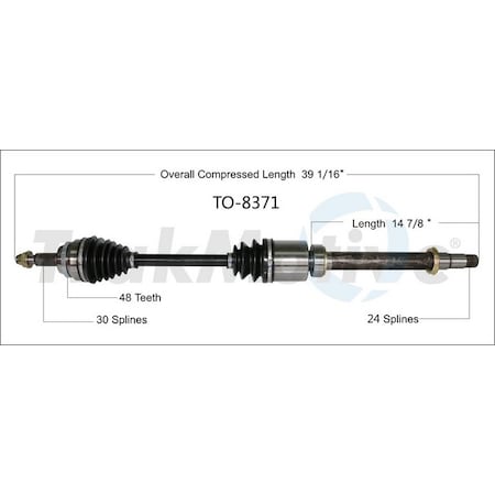 Surtrack Axle Cv Axle Shaft, To-8371 TO-8371